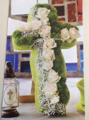 White Cross Of Fresh Flowers